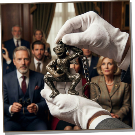 The Antique Jerking Monkey being presented at auction